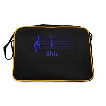 Musik Shh Viertel Pause Fermate Musiker - Retro Tasche - Schwarz/Gold - Hinten