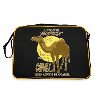Cadeau animal de chameau - Sac Retro - noir/or - Dos