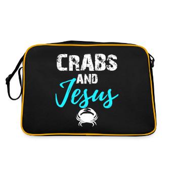 Crabs And Jesus - Chrisitan - Retro Tasche - Schwarz/Gold - Hinten