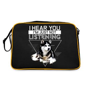 Siberian Husky Owner Gift design - Just Not - Retro Bag - black/gold - Back