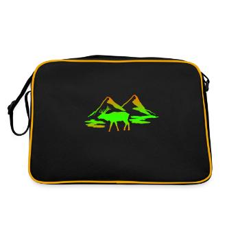 Moose animal gift - Retro Bag - black/gold - Back