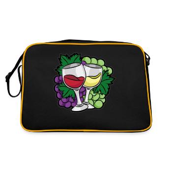 REDWINE AND WHITEWINE GRAPES - Sac Retro - noir/or - Dos
