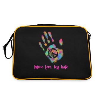 More Love Less Hate Hippie - Retro Bag - black/gold - Back