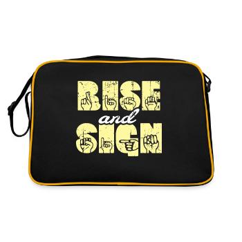 Sign Language ASL Sign Language - Retro Bag - black/gold - Back