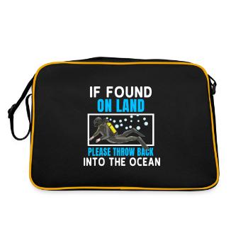 Cadeau de plongée sousmarine avec océan - Sac Retro - noir/or - Dos