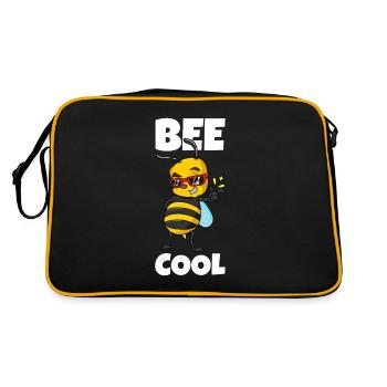 Bee Cool - süße fleißige Biene - Retro Tasche - Schwarz/Gold - Hinten