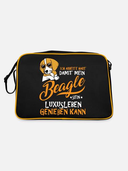 beagle - Retro Tasche - Schwarz/Gold