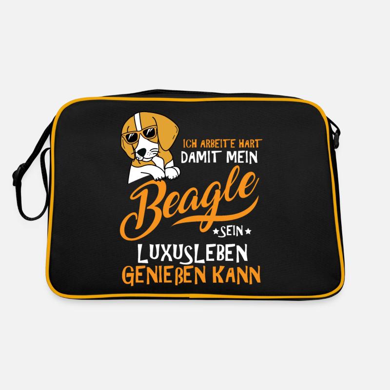beagle - Retro Tasche - Schwarz/Gold