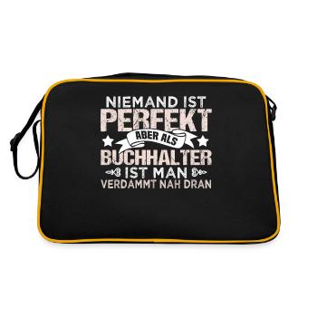Buchhalter Buchhaltung Finanzen Beruf Geschenk - Retro Tasche - Schwarz/Gold - Hinten