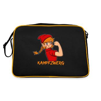 Fighting Dwarf Small but Oho Dwarf Gift - Retro Bag - black/gold - Back