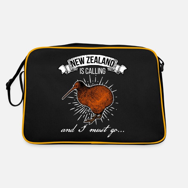 nouvelle-Zélande - Sac Retro - noir/or