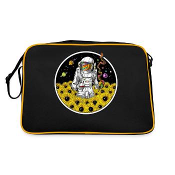 Astronaute psychédélique tournesol - Sac Retro - noir/or - Dos