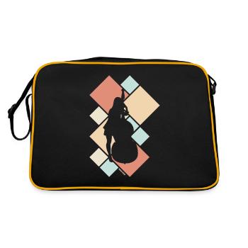 Kontrabass Spielerin Kontrabassistin Jazz Geschenk - Retro Tasche - Schwarz/Gold - Hinten