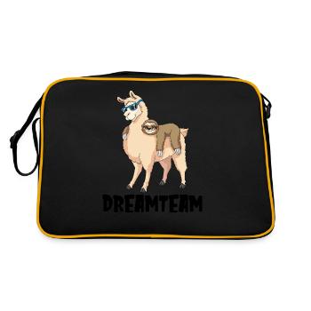 Dreamteam Lustiges Geschenk - Retro Tasche - Schwarz/Gold - Hinten