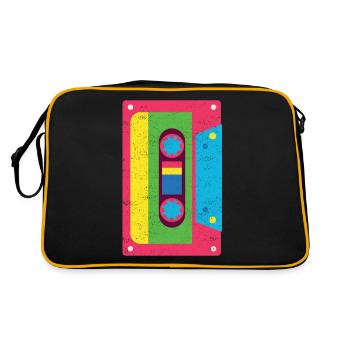 Cassette Tape Funky 1980s Rainbow Vintage Gift - Retro Bag - black/gold - Back