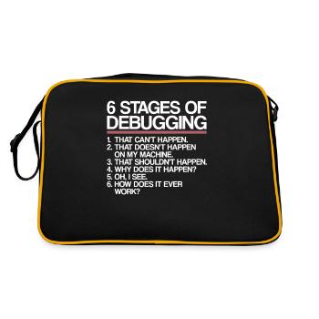 6 Stages of Debugging | Programmer, computer science - Retro Bag - black/gold - Back