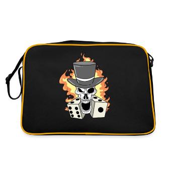Crâne avec dés - Sac Retro - noir/or - Dos