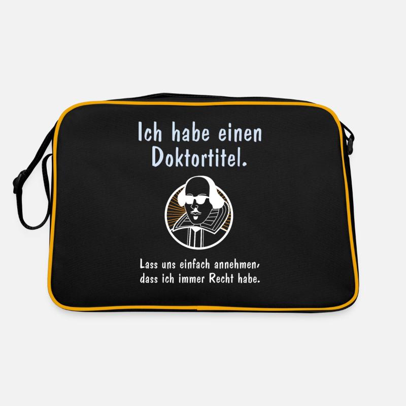 Doktortitel - Retro Tasche - Schwarz/Gold