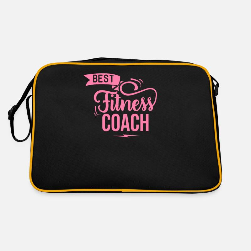Coach Gym Trainer Fitnesstrainerin Trainerin Sport - Retro Tasche - Schwarz/Gold