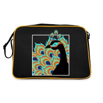 pfau - Retro Tasche - Schwarz/Gold - Hinten