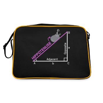 Idée de conception de cadeau de plaisanterie drôle de nerd Hippotenuse - Sac Retro - noir/or - Dos