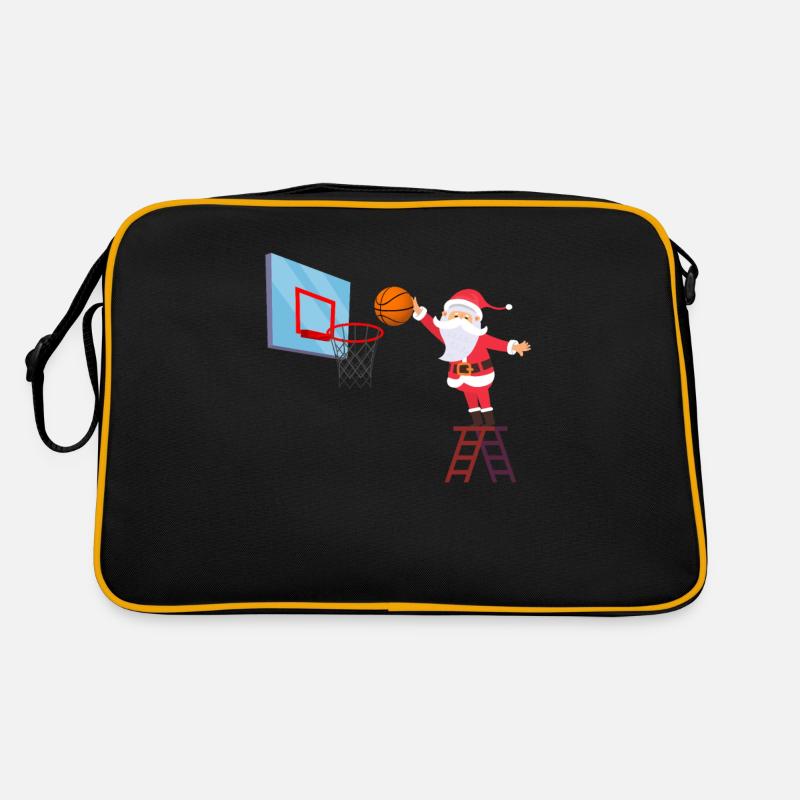 Basketball Weihnachtsmann - Retro Tasche - Schwarz/Gold