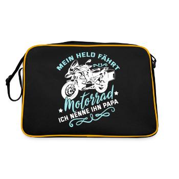 Motards père enfant motard Drôle De dicton - Sac Retro - noir/or - Dos