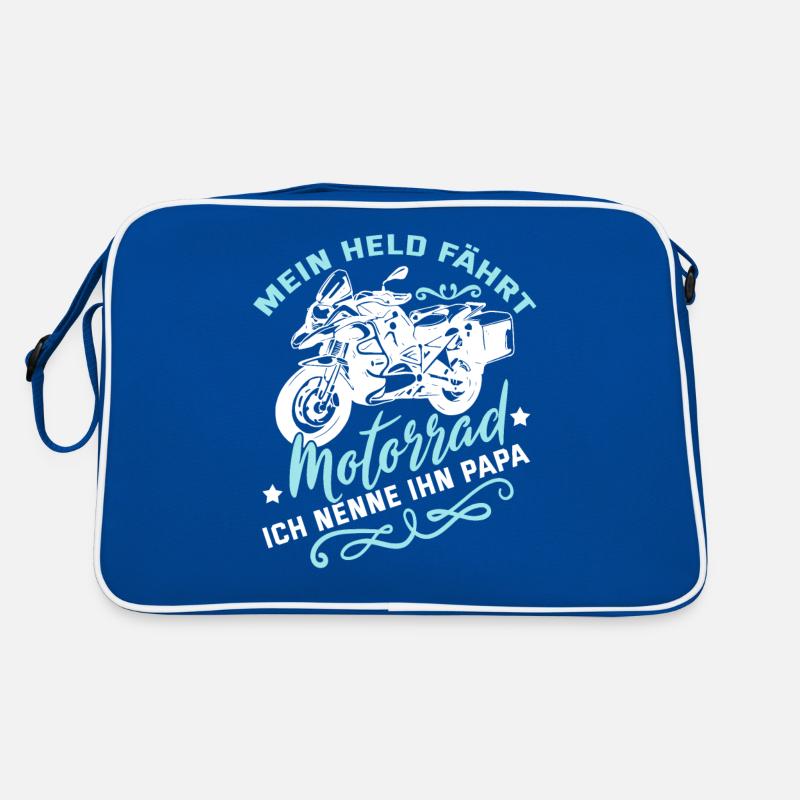 Motorradfahrer Vater Kind Biker Lustiger Spruch Retro Tasche