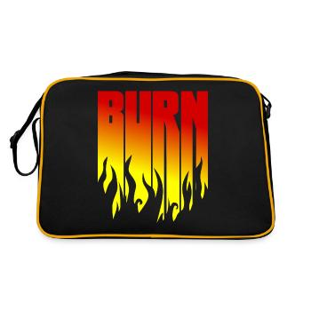 BURN - Black Flames - Flamme - Sac Retro - noir/or - Dos