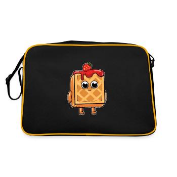 Waffle pancakes pancakes pancakes Sweet - Retro Bag - black/gold - Back
