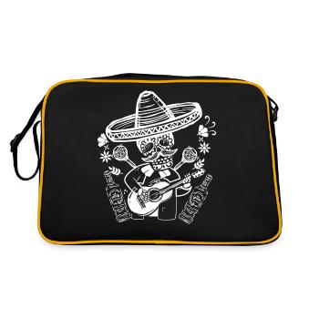 Conception de cadeau squelette amusant de la fête des morts Mariachi - Sac Retro - noir/or - Dos