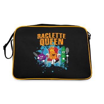 Raclette Queen Cheese Queen Onion Cucumber Gift - Retro Bag - black/gold - Back