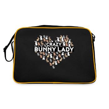 Lapins folles Dame Drôle Lapin Cadeau - Sac Retro - noir/or - Dos