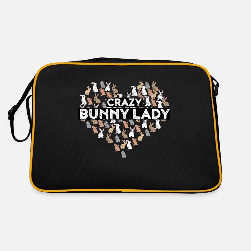Crazy Rabbit Lady Funny Rabbit Gift Retro Bag