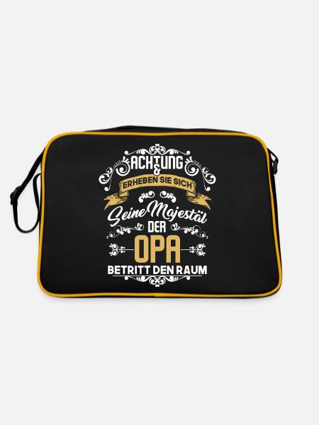 opa - Retro Tasche - Schwarz/Gold - Hinten