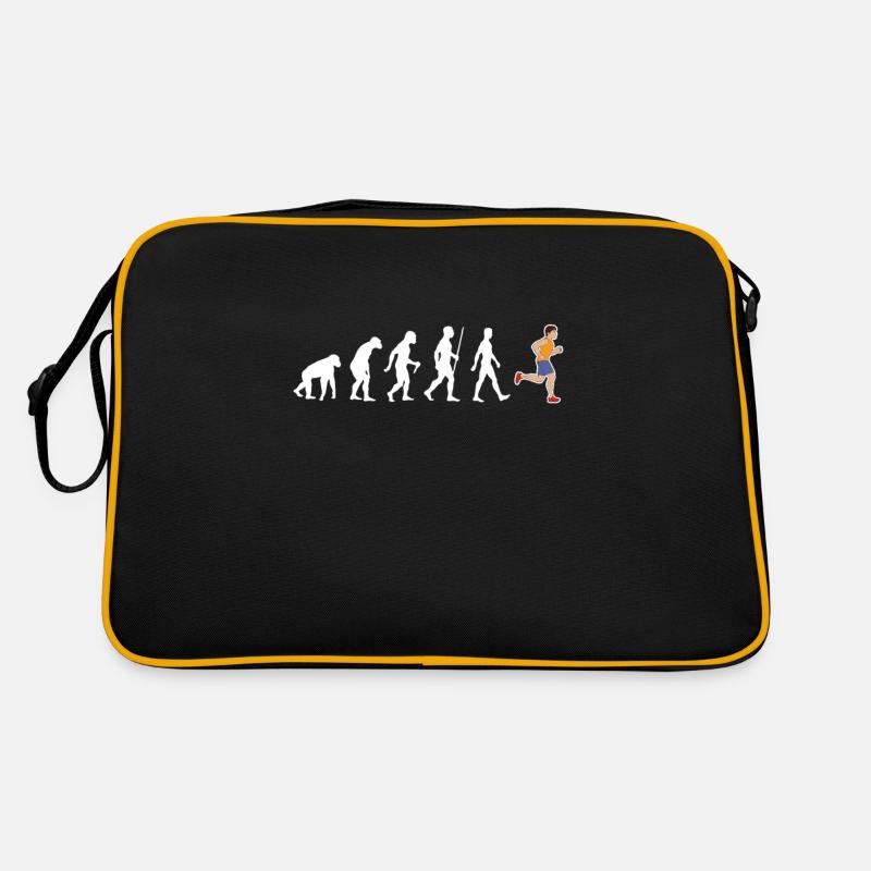 Läufer Evolution Rennen Fitness Joggerin Geschenk Retro Tasche