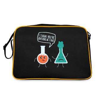 I Think Youre Overreacting Chemistry Nerd Reacting - Retro Bag - black/gold - Back