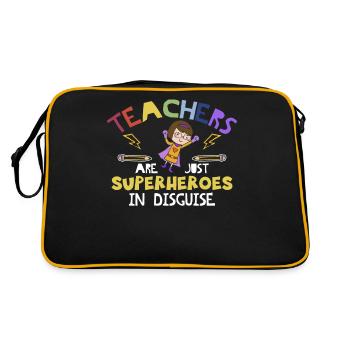 Lehrer sind Superheld-Geschenk-Entwurf für Lehrer - Retro Tasche - Schwarz/Gold - Hinten
