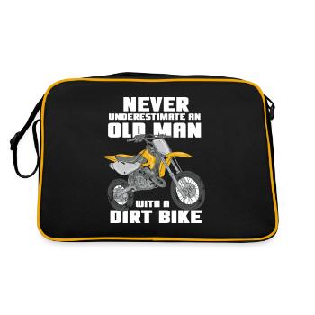 Cadeau drôle de motocross pour des vieillards - Sac Retro - noir/or - Dos