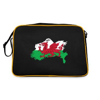 Cadeau de voyage pays Pays de Galles - Sac Retro - noir/or - Dos