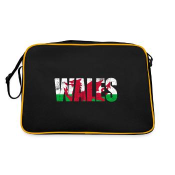 Cadeau de voyage pays Pays de Galles - Sac Retro - noir/or - Dos
