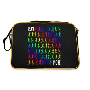 Laufen Rennen Fitness Joggerin Geschenk - Retro Tasche - Schwarz/Gold - Hinten