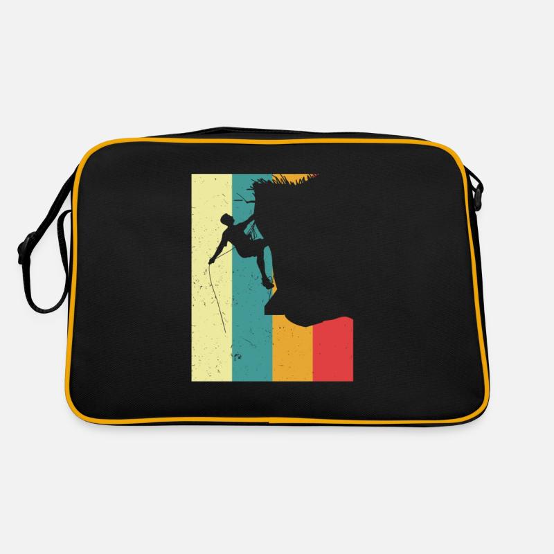 Vintage climbing climber rocks mountains gift - Retro Bag - black/gold