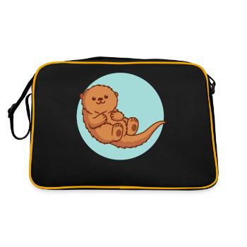 Loutre Aquarius Loutre Cadeau Loutre Nain - Sac Retro - noir/or - Dos