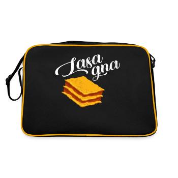 Lasagne Pâtes Fromage Nouilles Italian Cool Gift - Sac Retro - noir/or - Dos