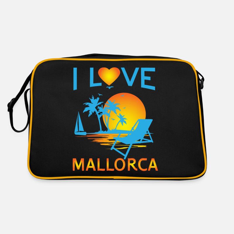 J'aime Majorque - Sac Retro - noir/or