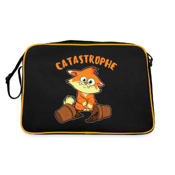 disaster, cat funny sweet comic gift idea - Retro Bag - black/gold - Back