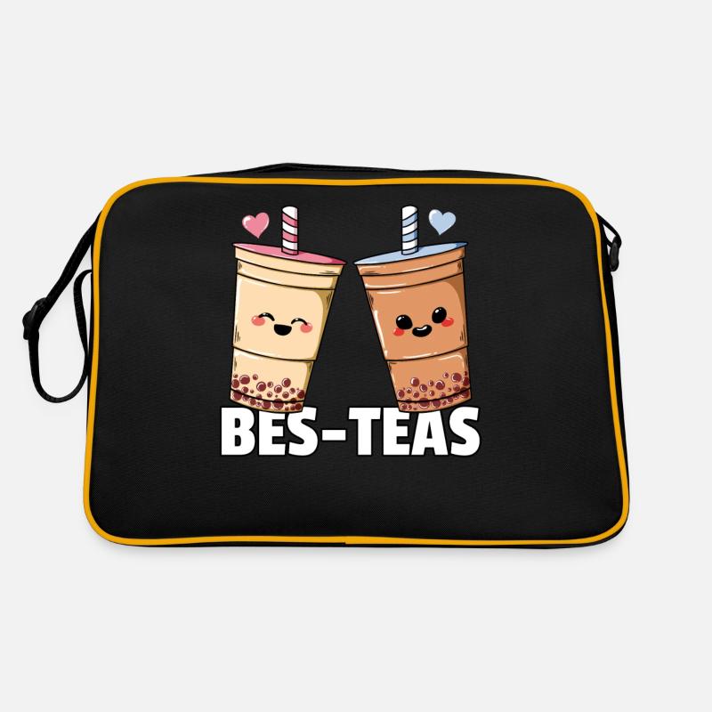 Bubble Tea Pearl Milk Tea Boba Tea Milk Gift - Retro Bag - black/gold