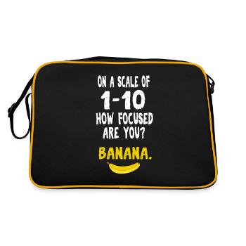 Banana ADHD Distracted focus nerd funny gift - Retro Bag - black/gold - Back