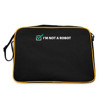 Captcha Code Robot Sarcasm Influencer Gift - Retro Bag - black/gold - Back